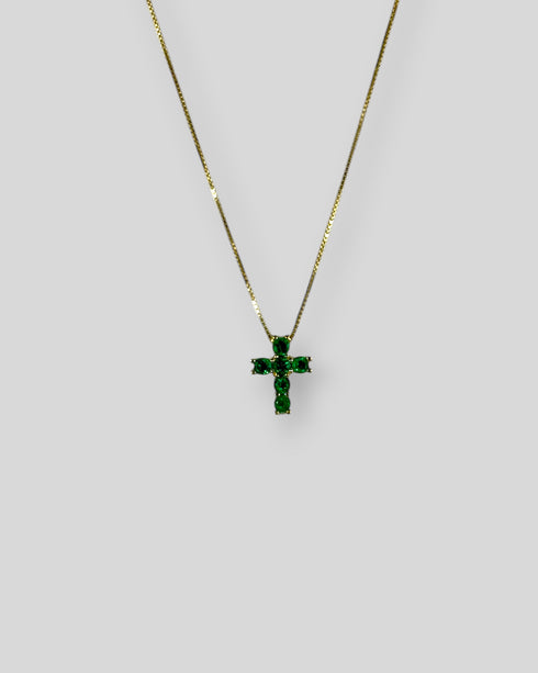 Petite Emerald Cross