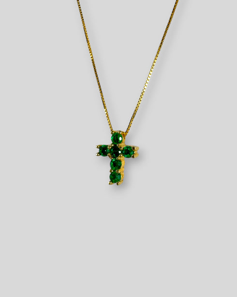 Petite Emerald Cross