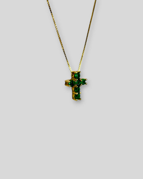 Petite Emerald Cross