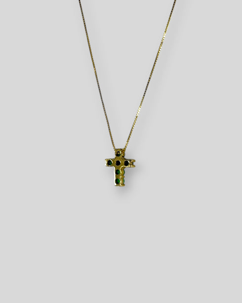 Petite Emerald Cross