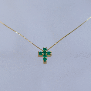 Petite Emerald Cross